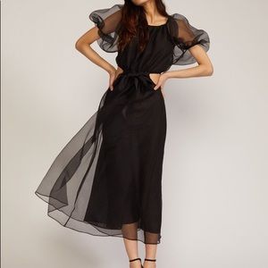 Cynthia Rowley Clara Organza Cutout Dress Black